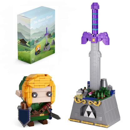 Latephiy The Master Sword Building Kit with Link Action Figures Building Set, BOTW 2 in1 Micro Hyrule Building Blocks Set, Birthday Party Decorations