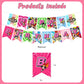 Power Girls Birthday Party Decorations, Happy Birthday Banner, Cake Topper, Hanging Swirls & Latex Balloons, Power Girls Party Supplies for Girls