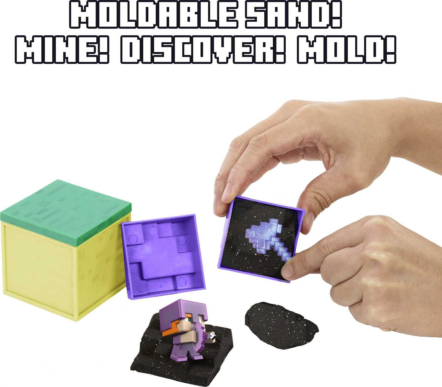 Minecraft Mini Mining Set, Elementals # 10, Geared Up Alex Mini Figure with Moldable Sand for Added Creativity, Environment Accessory, Creative
