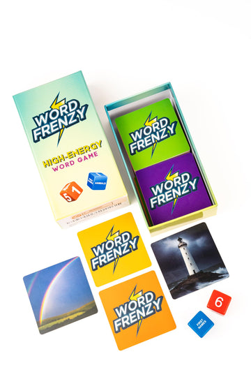 Word Frenzy - Roll, Shout & Win! Fun Fast-Paced Word Game for Family Game Night - Be First to Shout the Right Word - 2-6 Players