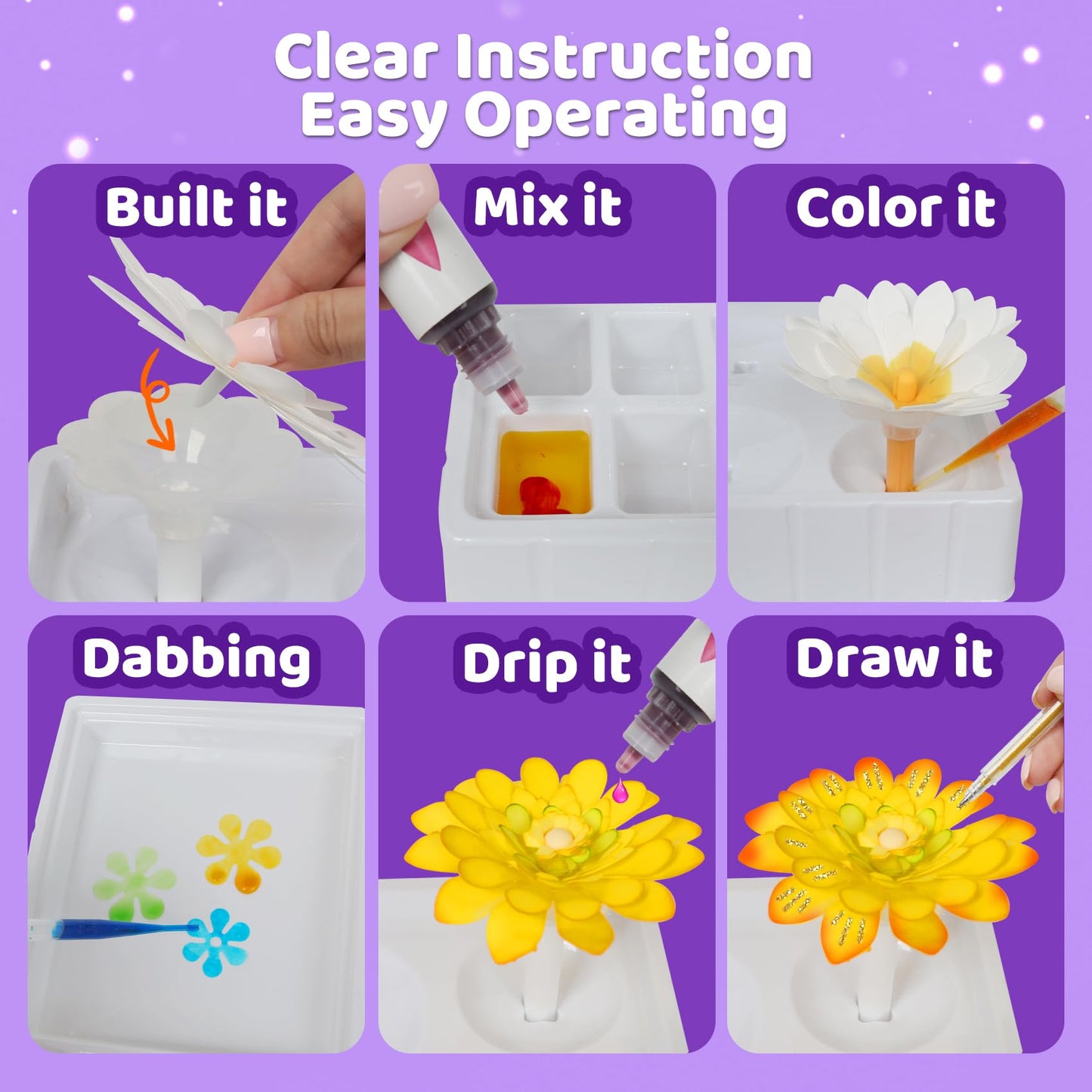 Paper Flower Science Kit, Paper Flower Crafts for Kids, Color Changing Flowers Bouquets DIY Arts & Crafts Set, Class Rewards Birthday Party Favors