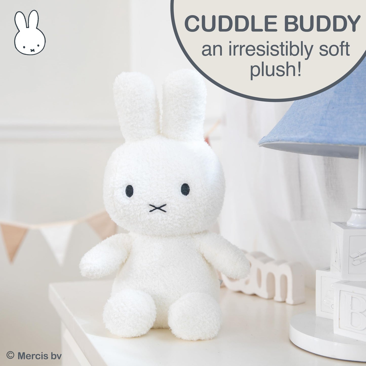 Kids Preferred White Miffy Plush Toy, 12 Inch Sitting Dutch Bunny Plush, Soft Boa Rabbit Bunny Stuffed Animal Plushie Doll for Girls and Boys