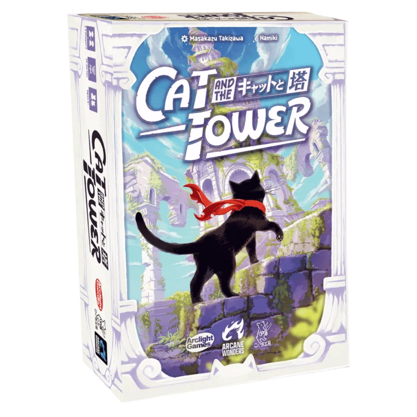 Cat and the Tower by Arcane Wonders | Cooperative Balance Board Game | Ages 6+ | 1-5 Players | 15-30 Minute Family Game with Tower Building
