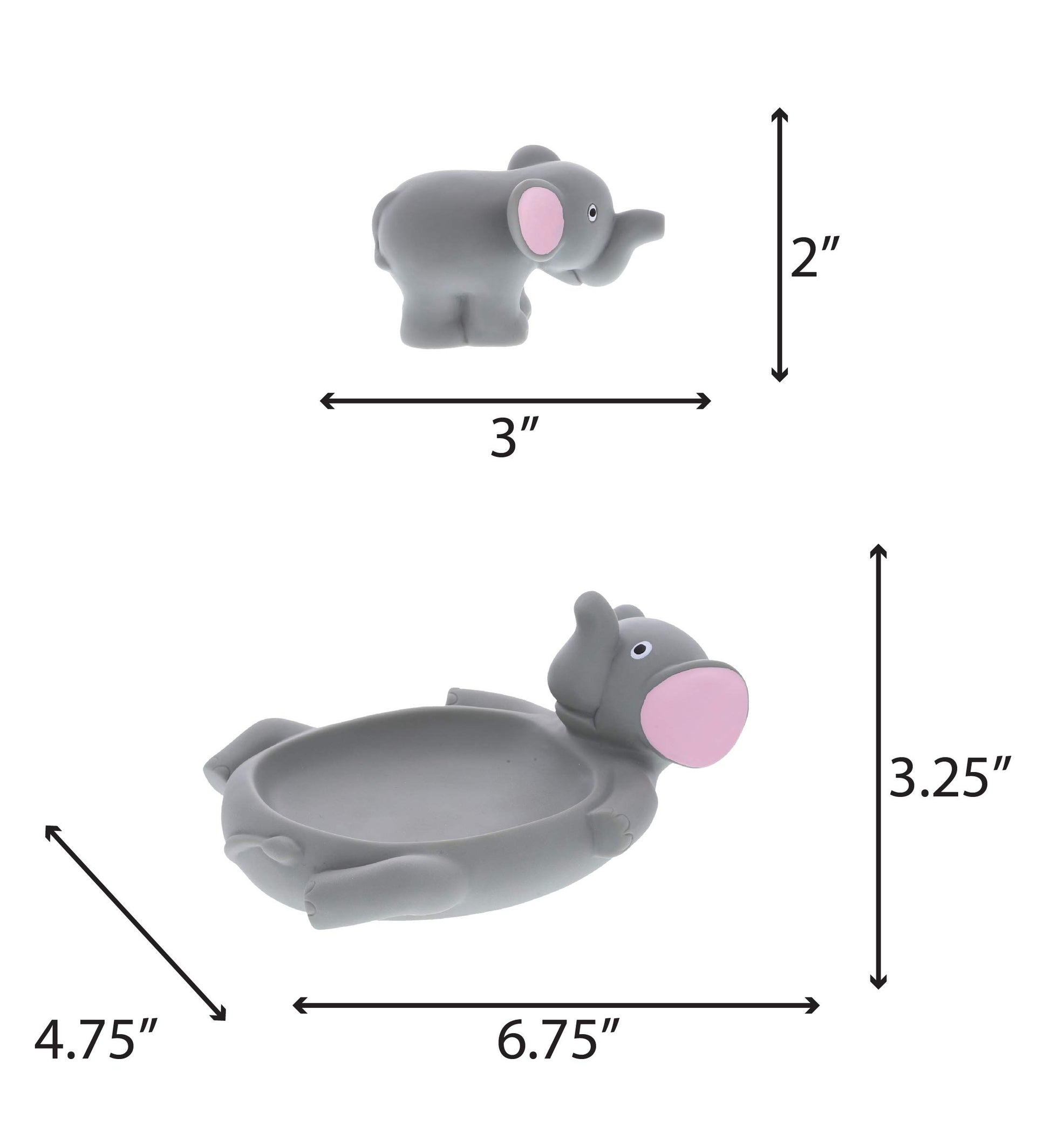 DolliBu Elephant Family Animal Bath Squirters 4 Piece Bath Toy Set, Children Bath Toys for Bathtime & Water Fun, Girls & Boys Floating Rubber Squirt