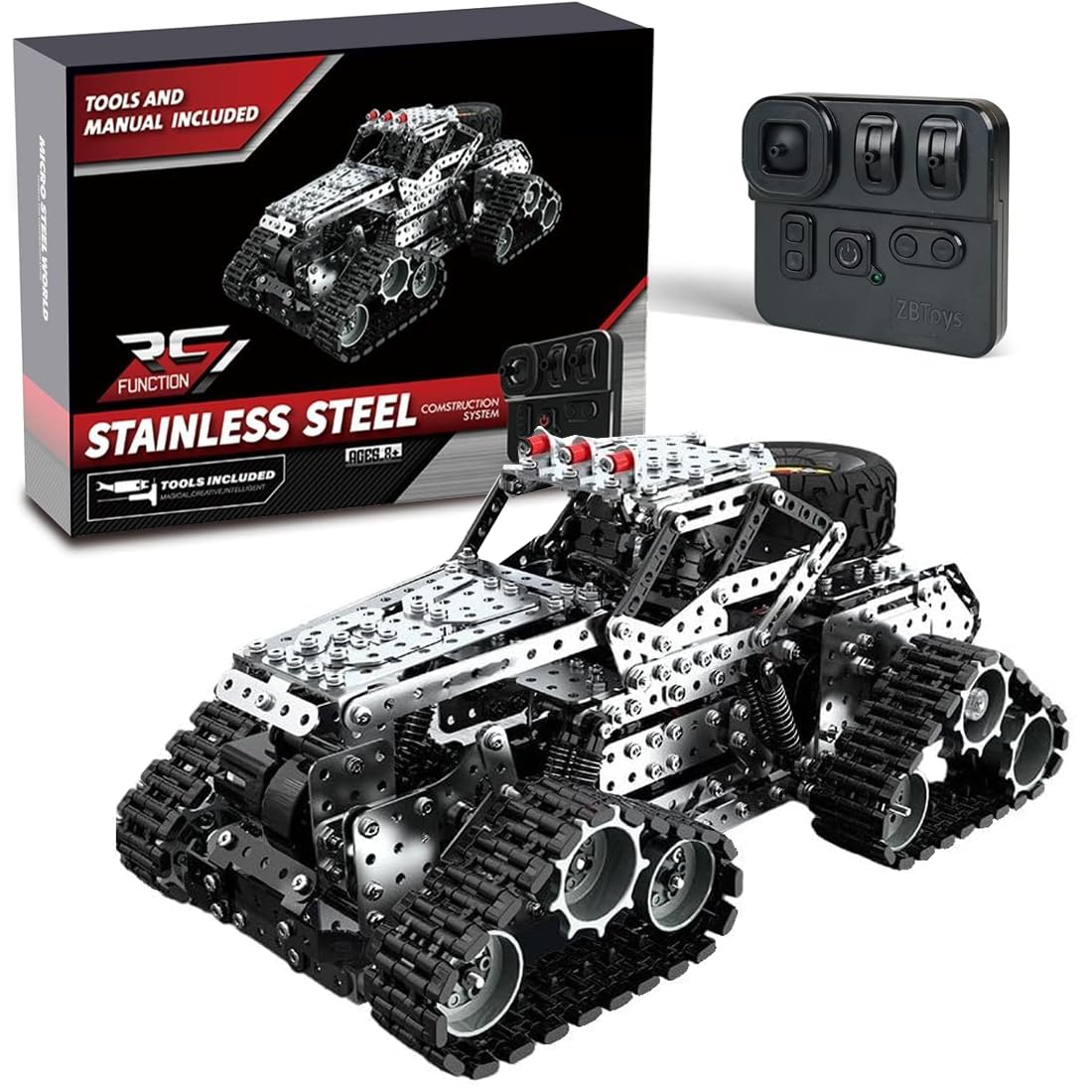XURUYI Building Sets Stem Assembly Metal 3-D Puzzle Off-Road Model Car Building Kit Construction Set Toys Assemble Remote Control Snowmobile