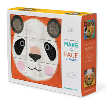 Crocodile Creek 9-Piece Puzzle Blocks - Make-A-Face Mix and Match Block Set Game for Kids Ages 3 and Up - Made of Sturdy Cardboard - Zoo Animals - 9
