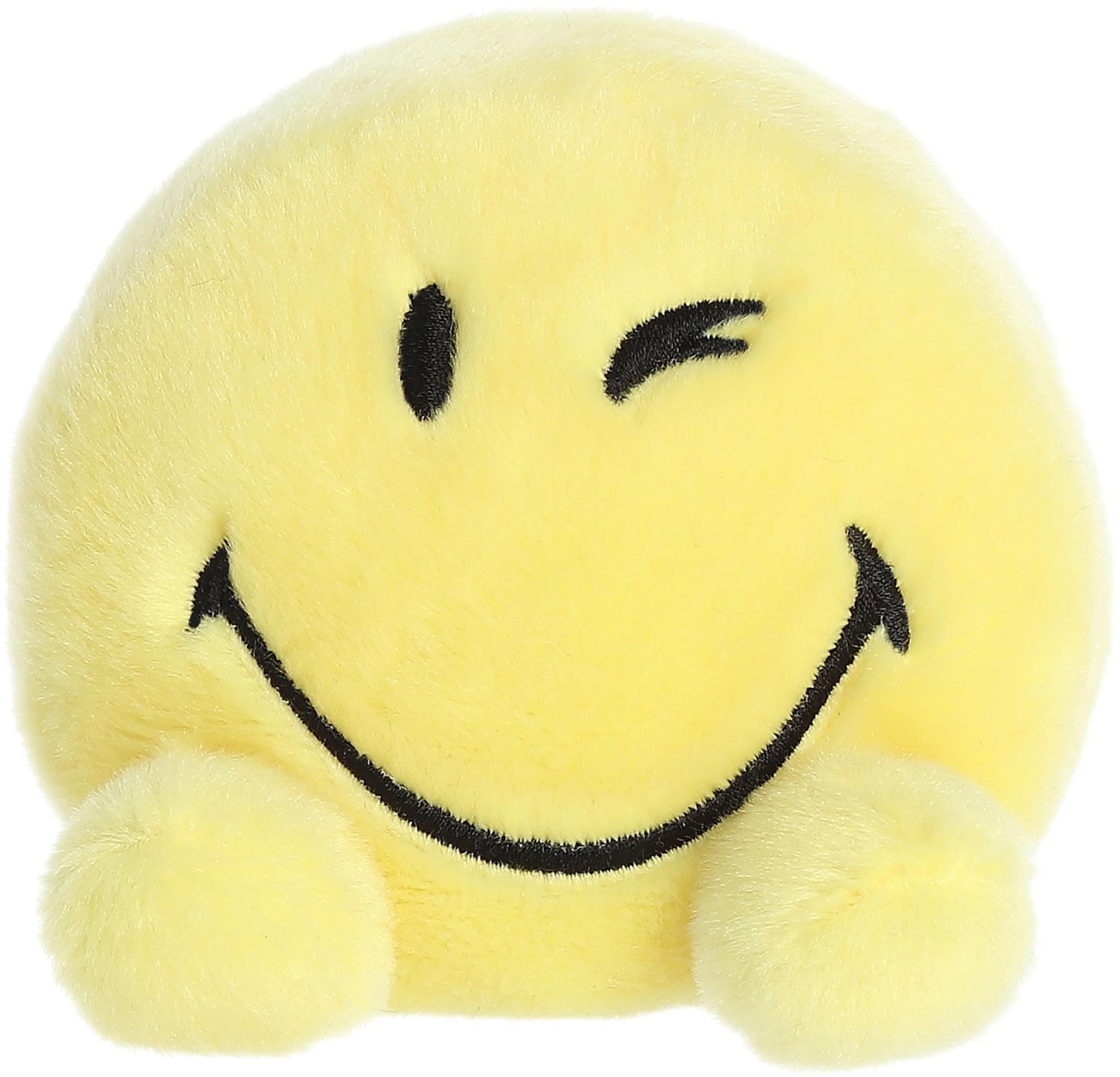 Aurora® Colorful SmileyWorld® Palm Pals™ Wink Stuffed Animal - Eye-Catching Designs - Whimsical Cuteness - Yellow 5 Inches