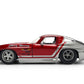 Jada Toys Bigtime Muscle 1:24 1963 Chevy Corvette Die-cast Car - Opening Doors, Hood, Trunk, Rubber Tires(Candy Red/Grey)