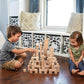Pidoko Kids Wooden Blocks - 100 Pcs - Building Blocks for Toddlers - Includes Storage Container with Shape Sorter Lid - Natural Beech Wood Blocks