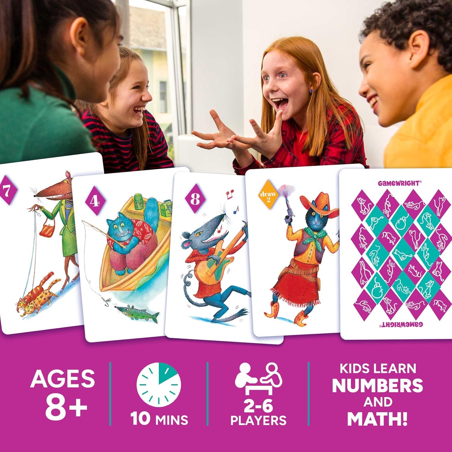 Gamewright Rat?A?Tat Cat Card Game - Family Board Games & Kids Games | Memory & Strategy Game for Kids 6+ | Quick Play Card Game for Family Game