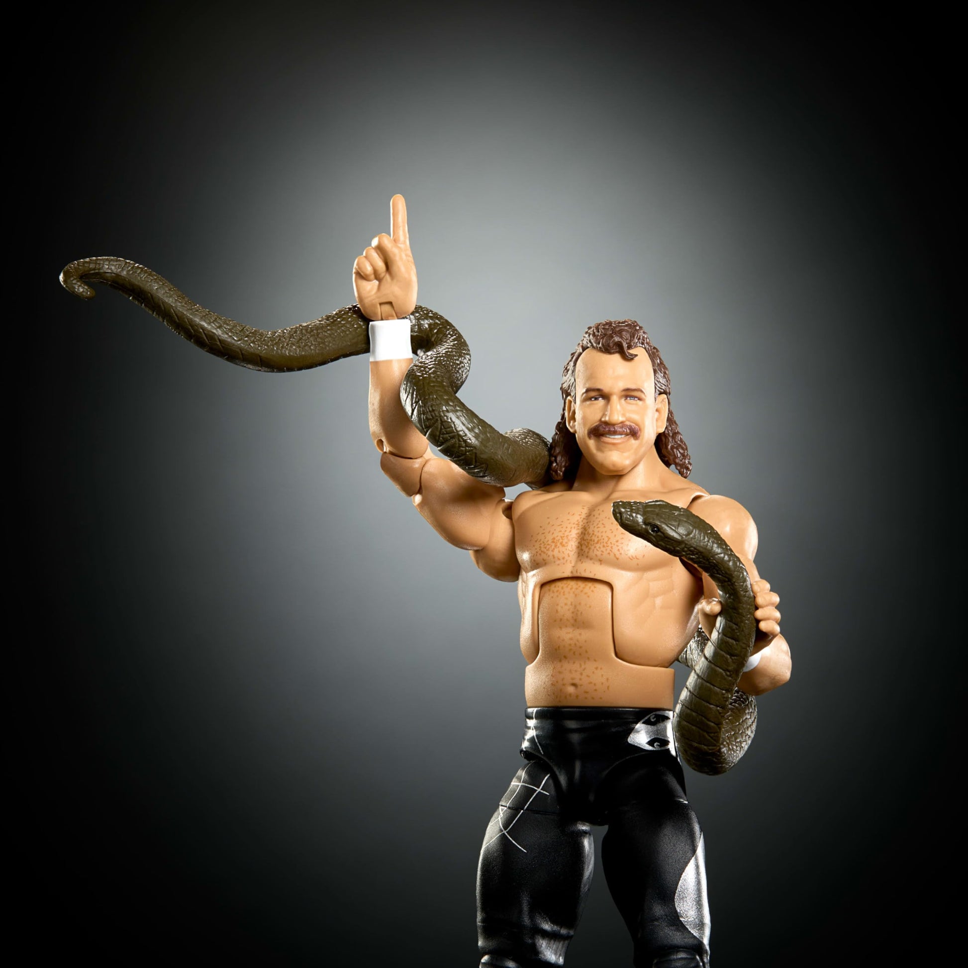 Mattel WWE Elite Collection Action Figure & Accessories, Premium Live Event Jake “The Snake” Roberts Set, Wrestlemania with Sam Roberts Build-A-Figure