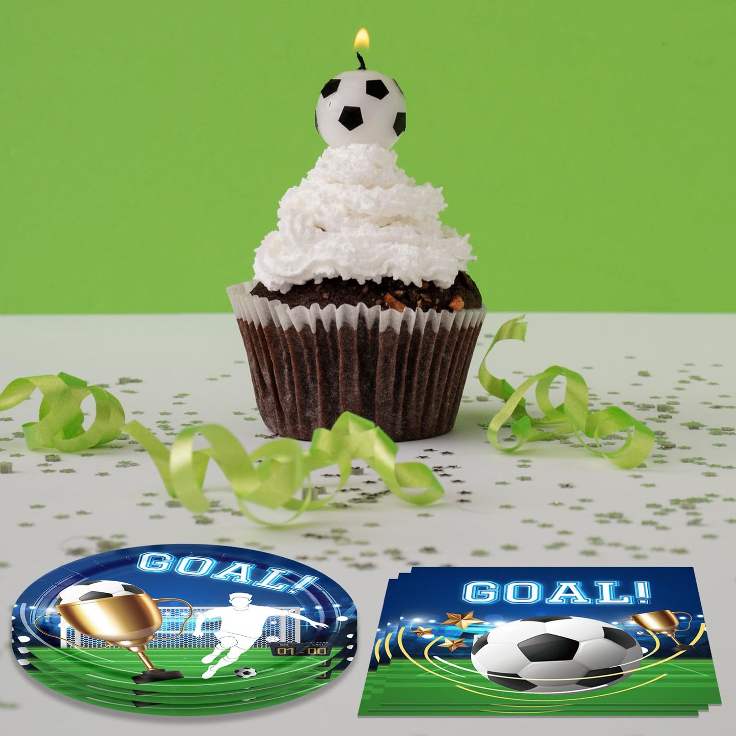 40 PCS 2026 World Soccer Match Theme Decorations Disposable Tableware Set Soccer Plates and Napkins Kit Sports Events,Themed Football Soccer ,
