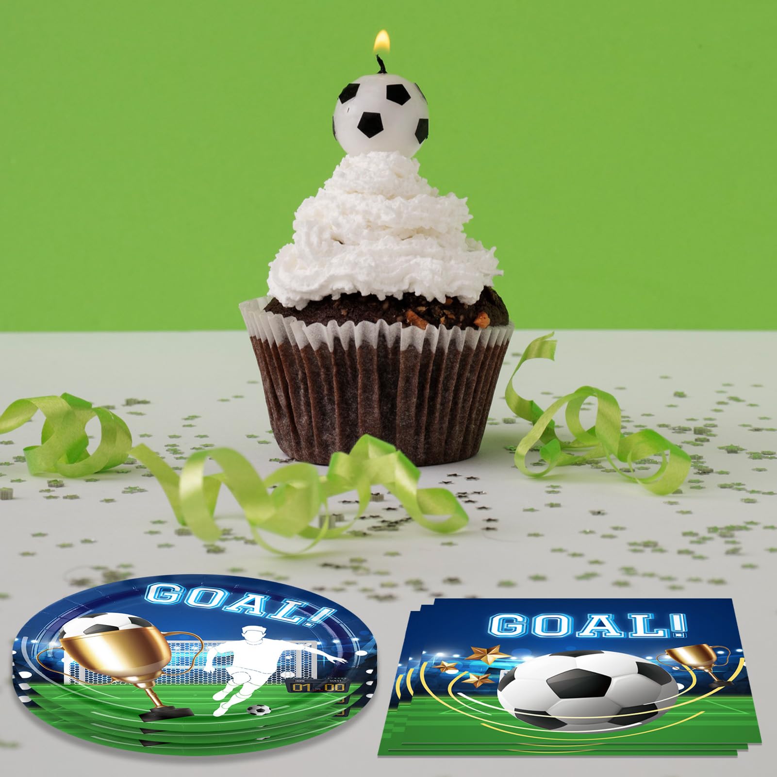 40 PCS 2026 World Soccer Match Theme Decorations Disposable Tableware Set Soccer Plates and Napkins Kit Sports Events,Themed Football Soccer ,