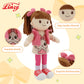 Linzy 15" Little Sweet Hearts Molly Doll, My First Doll Plush Rag Doll for Girls - Soft Baby Doll with Braided Pigtails & Bows, Washable Sensory Cloth