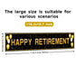 ANATANOWOR Retirement Party Decorations, Large Black and Gold Happy Retirement Banner, Retirement Party Decorations Men, Retirement Banner for Women