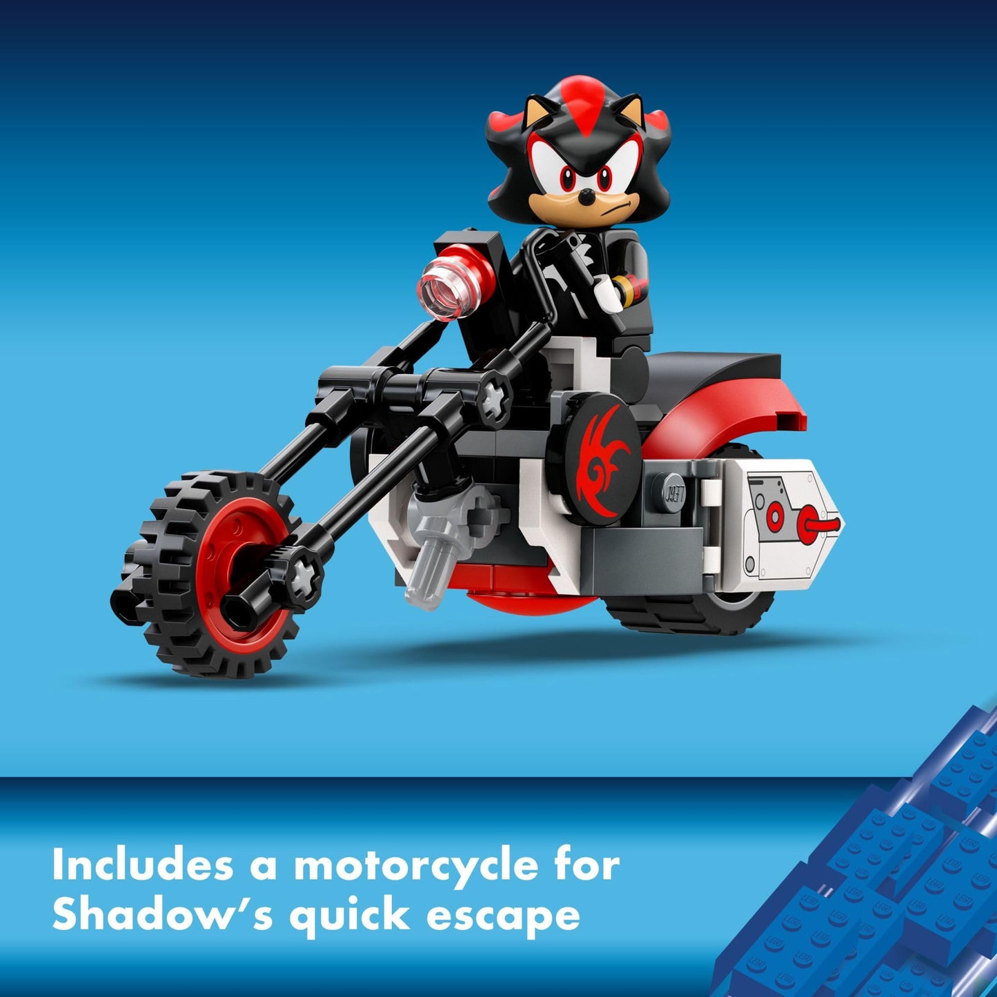 LEGO Sonic The Hedgehog Shadow The Hedgehog Escape Building Set, Motorcycle Toy, Video Game Character Figures, Sonic Toy for Kids, Gift for Gamers