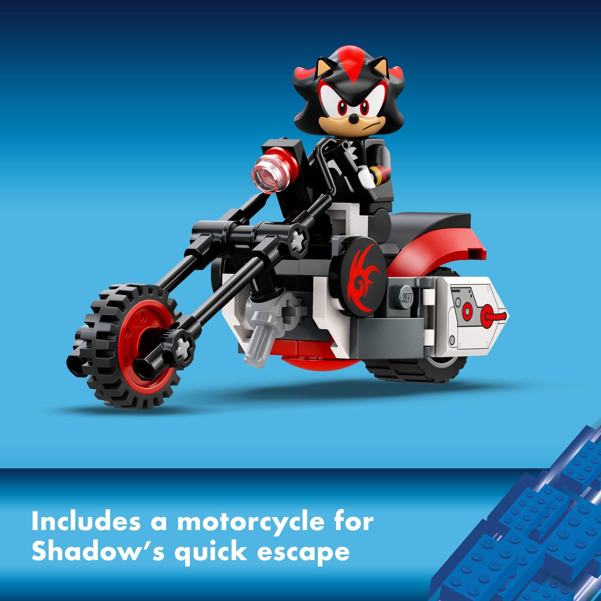 LEGO Sonic The Hedgehog Shadow The Hedgehog Escape Building Set, Motorcycle Toy, Video Game Character Figures, Sonic Toy for Kids, Gift for Gamers