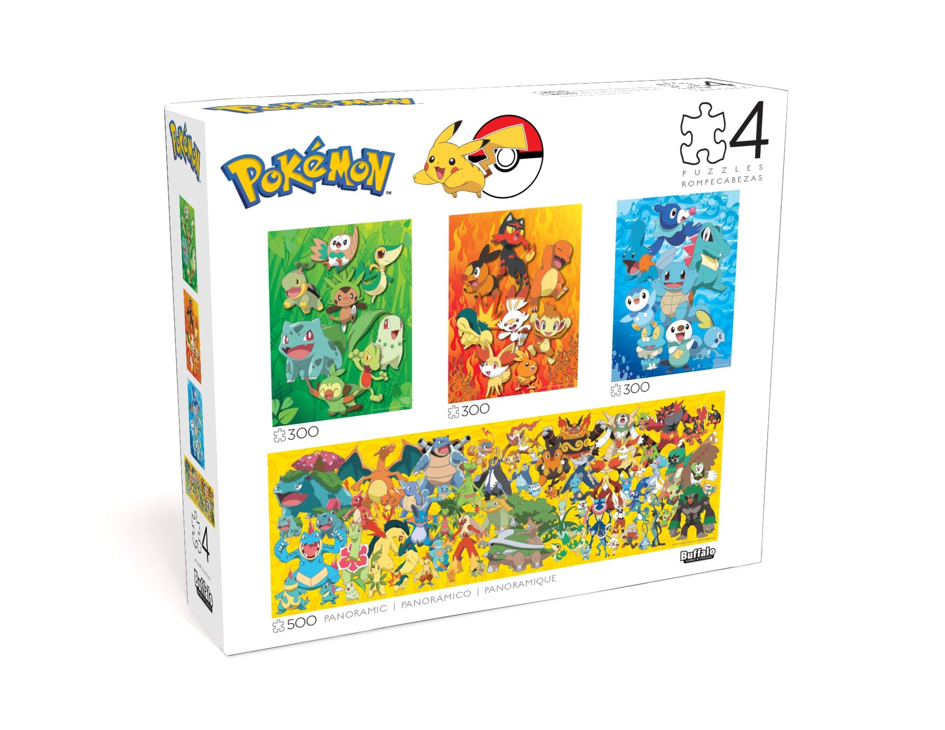 Buffalo Games - Pokémon First Partner - 4 Pack, 300-500 Piece Puzzles