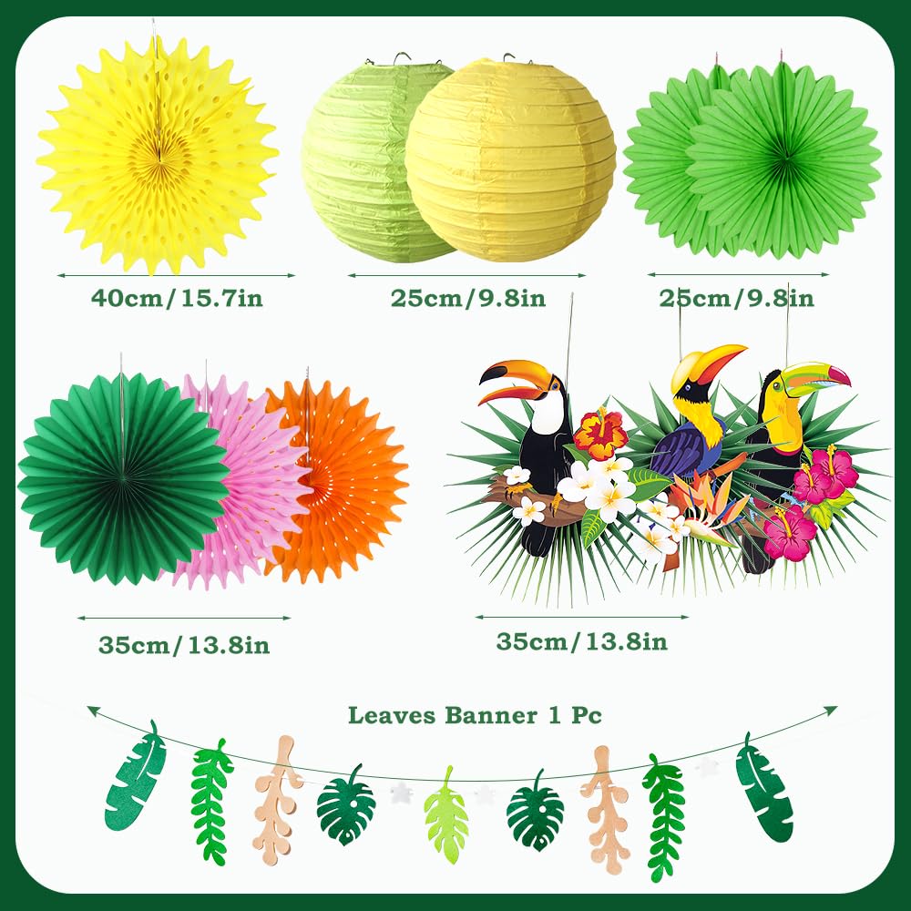 Tropical Bird Toucan Garland Party for Summer Hawaiian Party Decorationns