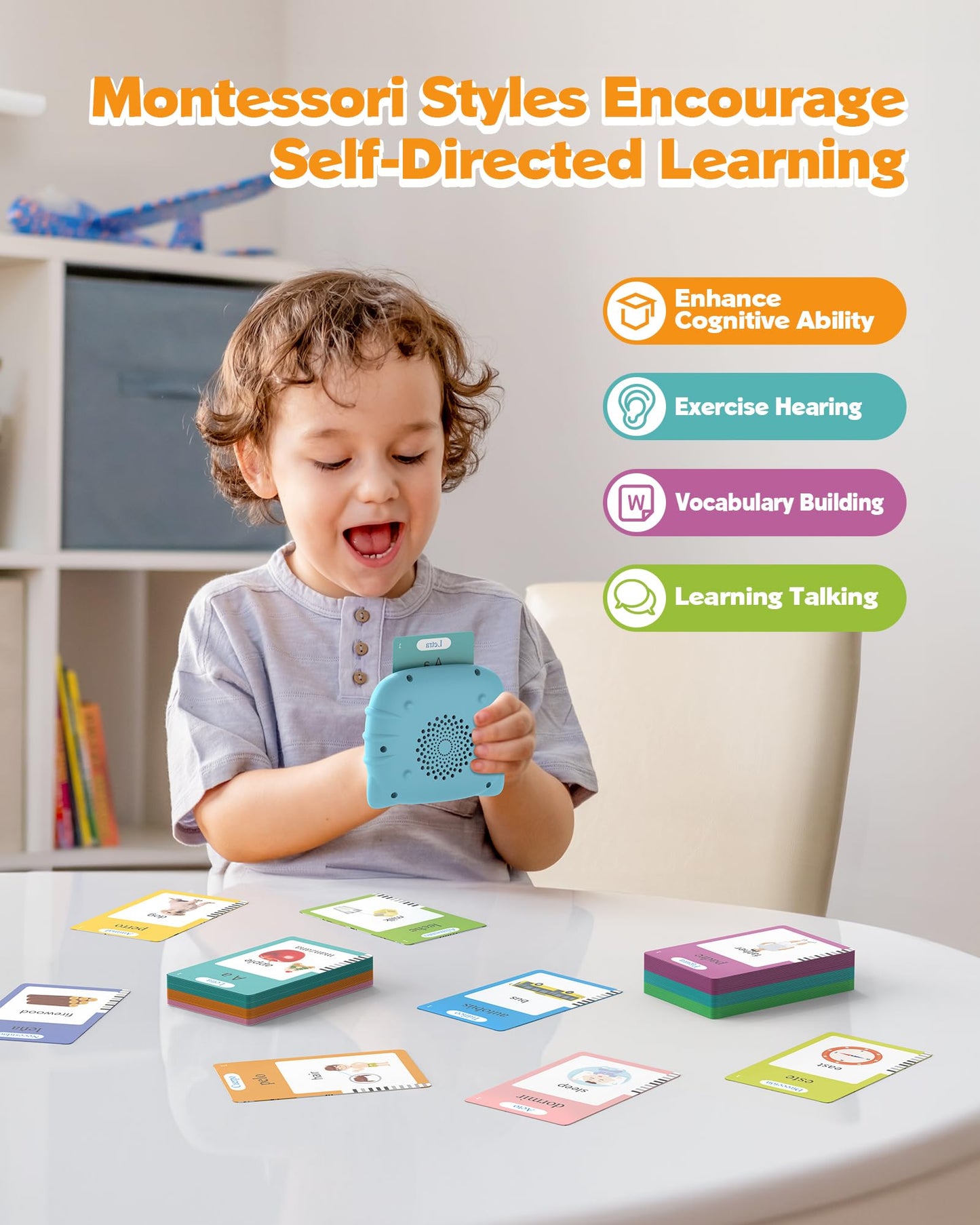 Airbition Bilingual Spanish and English Talking Flash Cards for Ages 2+