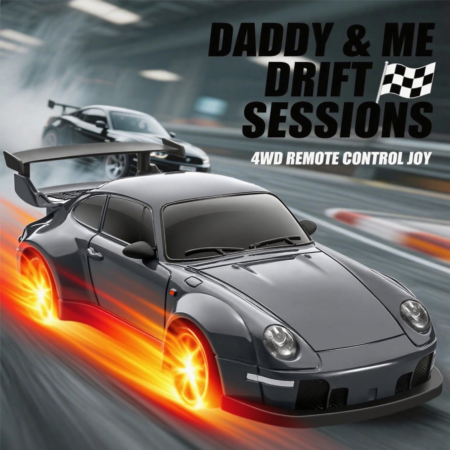 PIWIJOY RC Drift Car, 1:24 Scale Remote Control Vehicle with LED Lights,Drifting Tires?Two Batteries, Racing Sports Toy Idea Gift for Adults Boys