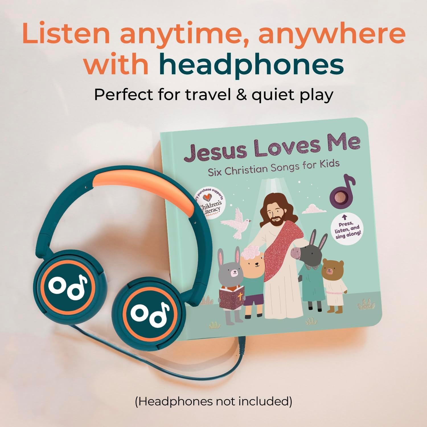 Cali's Books Jesus Loves Me Music Book for Toddlers 1-3 Years Old - Singing Christian Musical Book Kids, Headphone Jack, Interactive Learning Baby