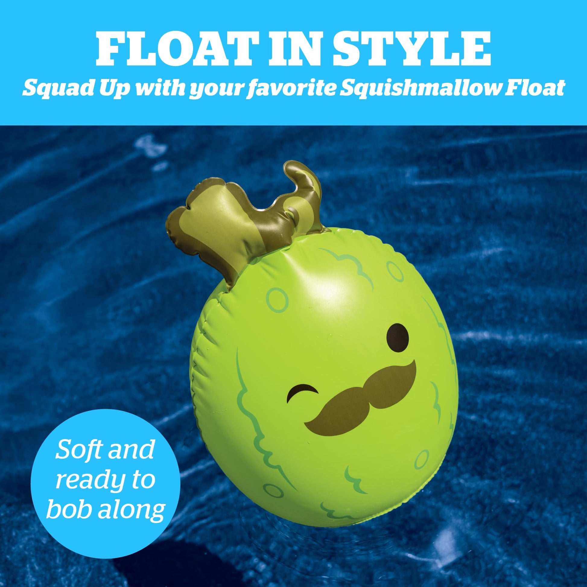 BigMouth Inc Squishmallows Charles the Pickle Beach Bobber Inflatable Pool Float, Character Water Toy for Kids Teens Adults, Lightweight Easy Inflate