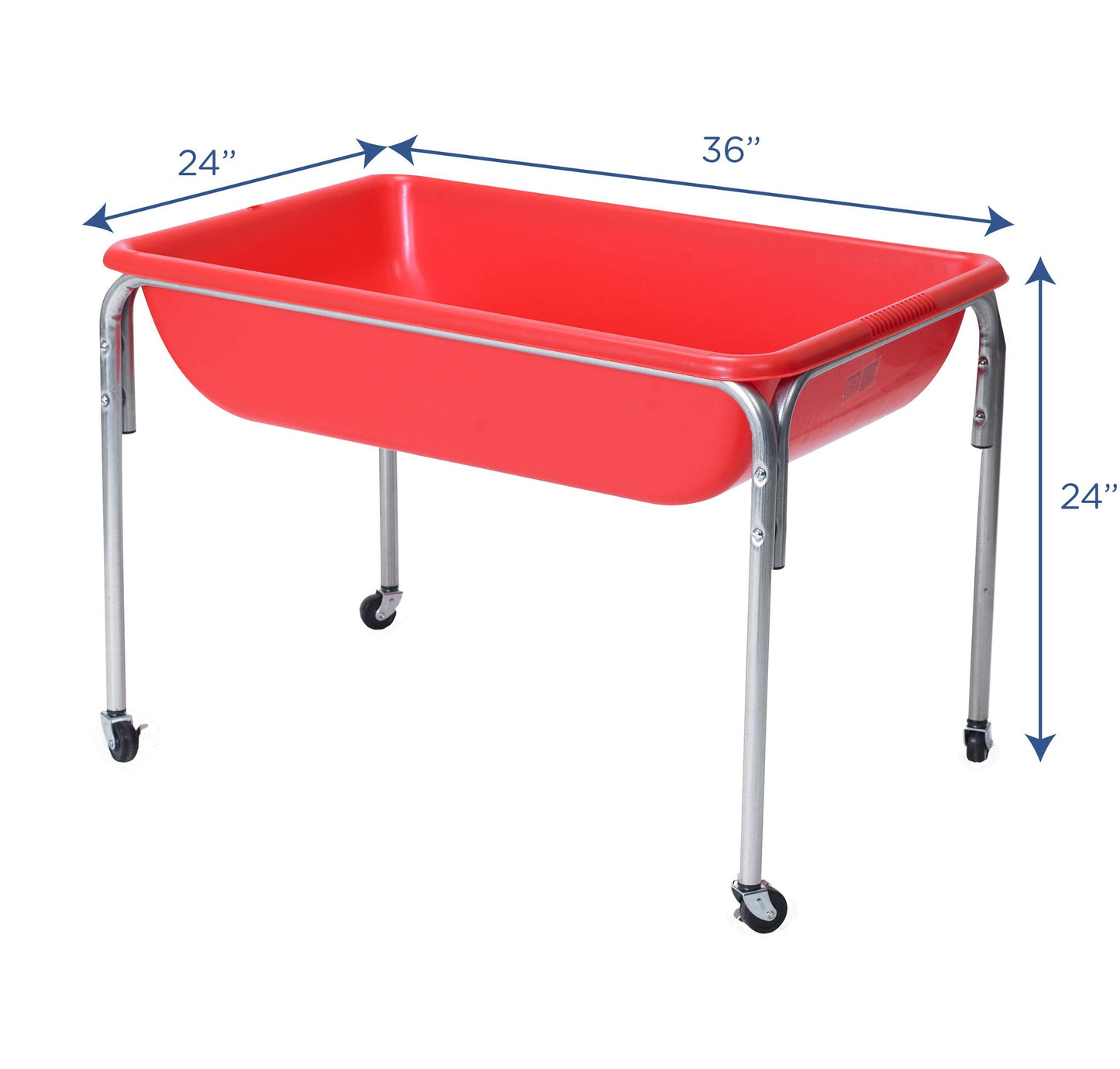 Children's Factory Medium Sensory Table - 24″ Height, Sandbox, Water Table for Kids, Red