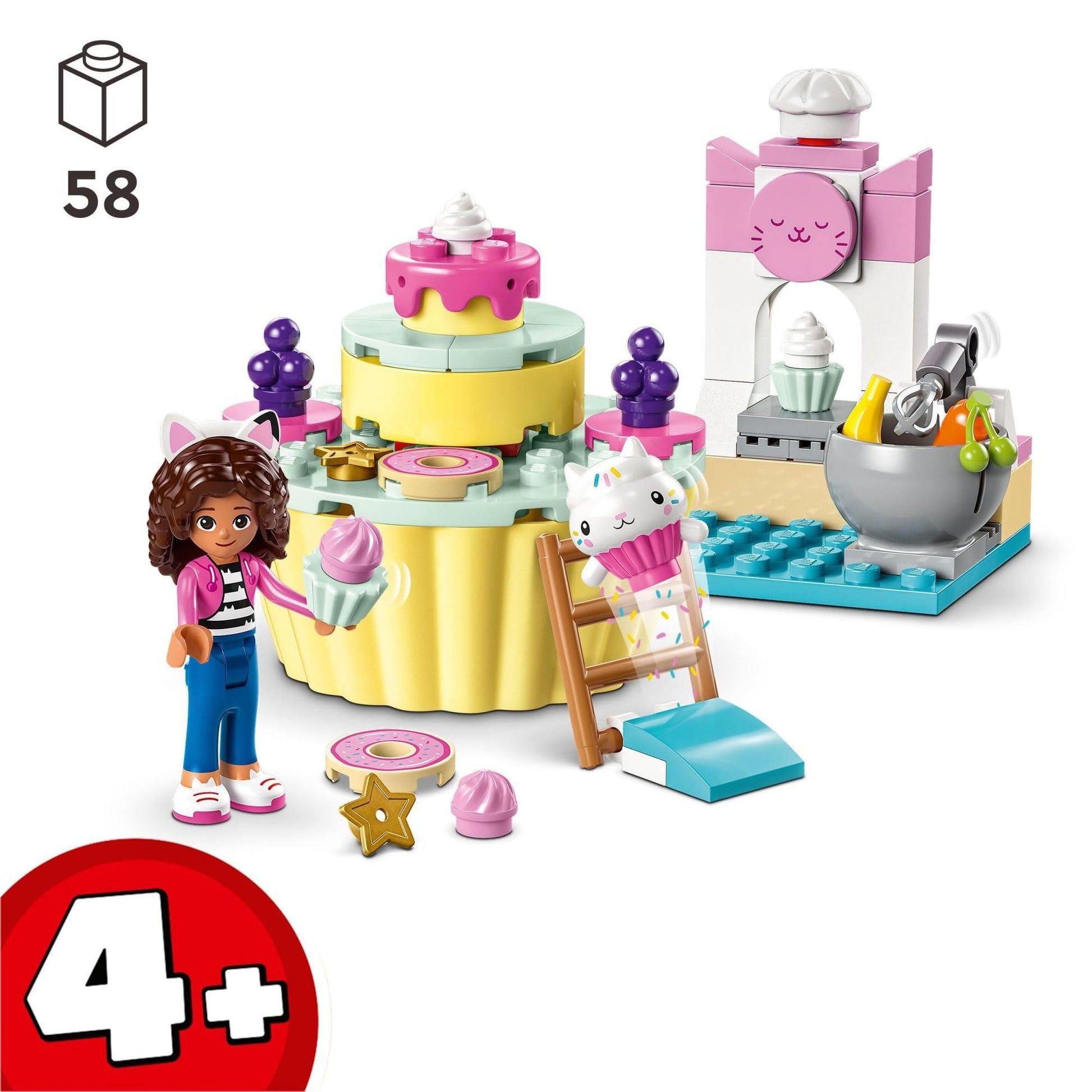 LEGO Gabby's Dollhouse Bakey with Cakey Fun 10785 Building Toy Set for Fans of The DreamWorks Animation Series, Pretend Play Kitchen, Oven and Giant