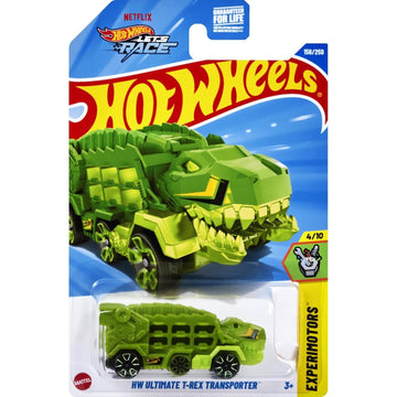 Hot Wheels HW Ultimate T Rex Transporter, Experimotors 4/10 [Green] 156/250
