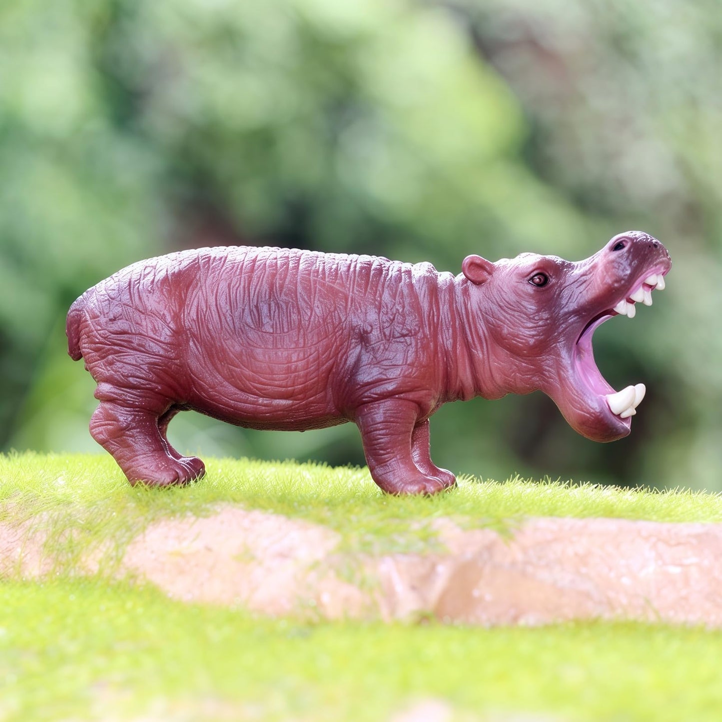 Gemini&Genius Safari Animal Toys, Hippo Figurine Toy, Wildlife World Action Figures, Great Gifts, Collection, Cake Topper, Storytelling Props and Room