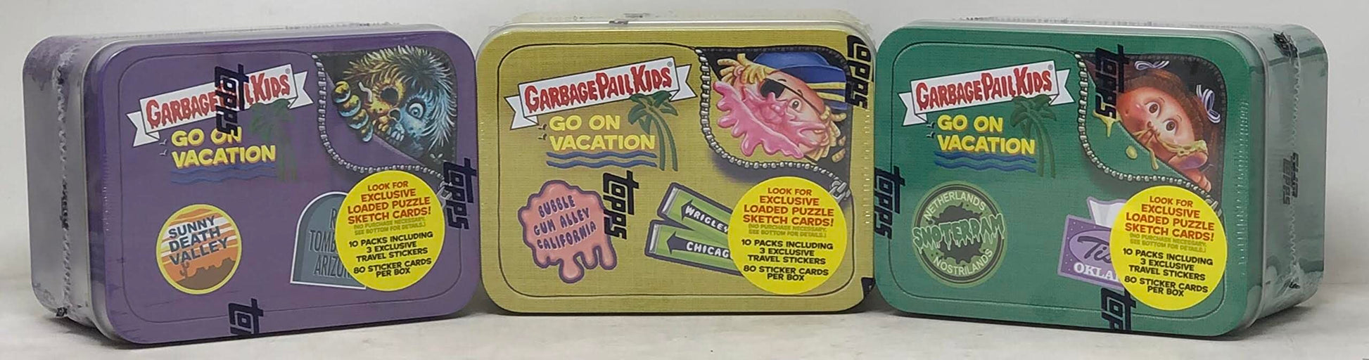 2023 Topps Garbage Pail Kids Go On Vaction Tins - All 3 TINS!!!