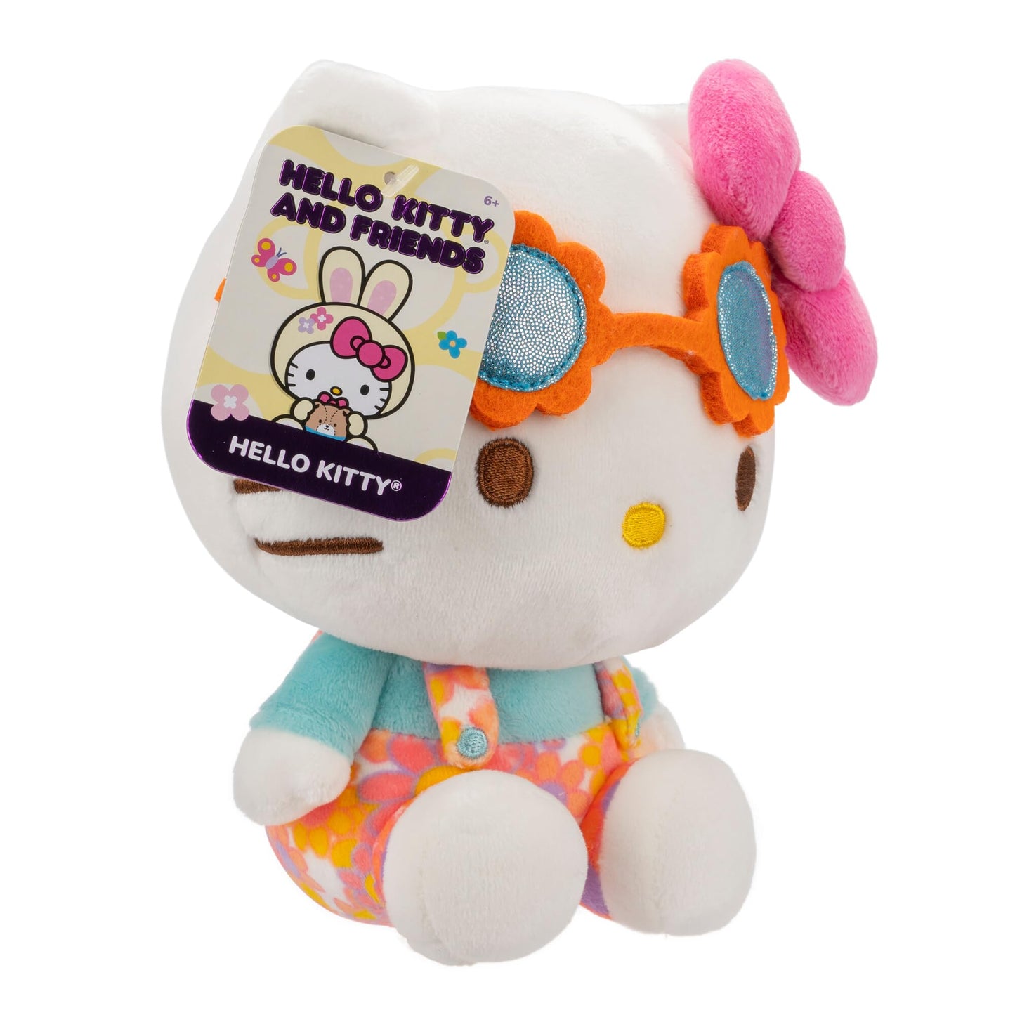 Hello Kitty and Friends 8" Plush w/Flower Overalls & Sunglasses - Limited Edition Officially Licensed Sanrio - Soft Doll Stuffed Toy Figure - Gift