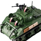 General Jim's WWII M4A1 Sherman Tank Brick Building Blocks Set, 726 Pieces, 1:29 Scale, Rotating Turret, Moving Tracks, Compatible with Major Brands