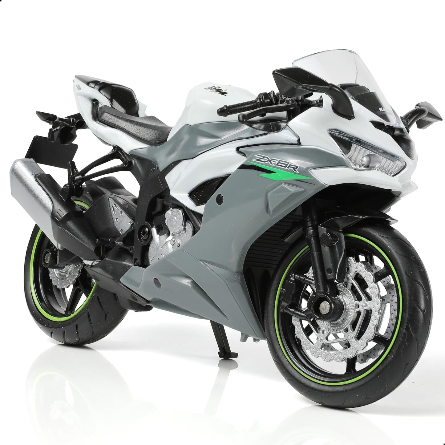 Risopen 1:12 Motorcycle Model Toy for Kawasaki Ninja ZX-6R Metal Die-cast with Plastic Motorcycle Model No Assembly Required Mini Finished Moto Gift