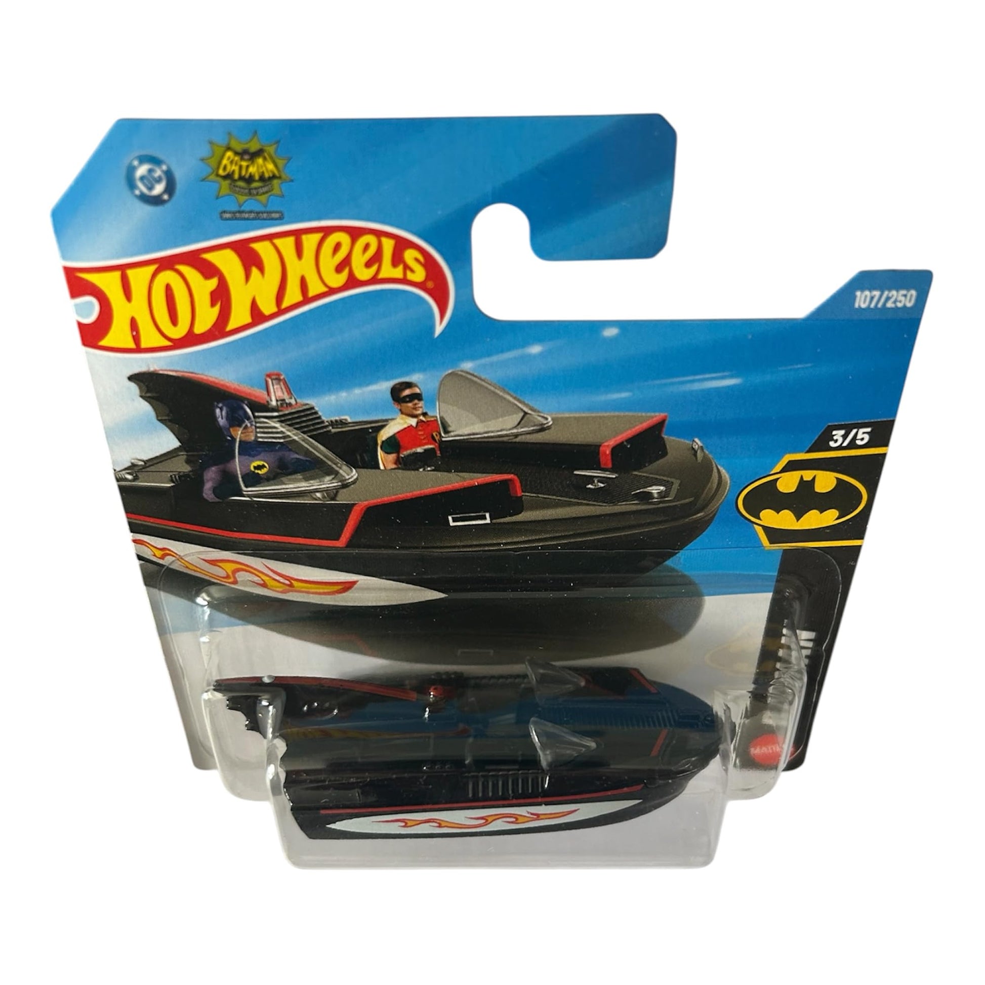 Hot Wheels 1966 Bat Boat [Black] Batman 3/5, 107/250, 1:64 Scale Diecast Toy Vehicle