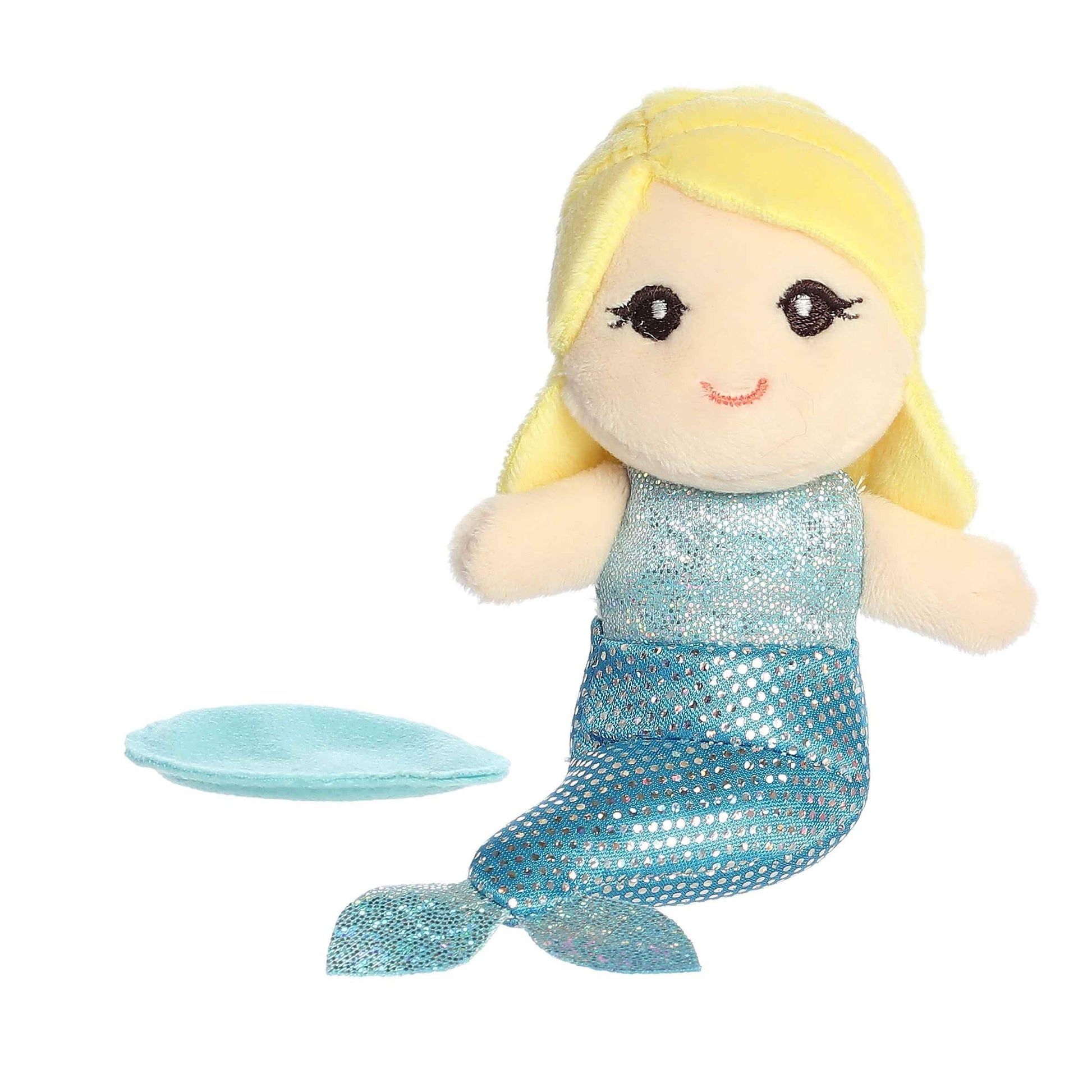 Aurora® Adorable Shoulderkins™ Aquamarine Mermaid™ Stuffed Animal - Fun Buddy that Can Go Everywhere with You - Perfect for Kids 3+ Years and Costumes