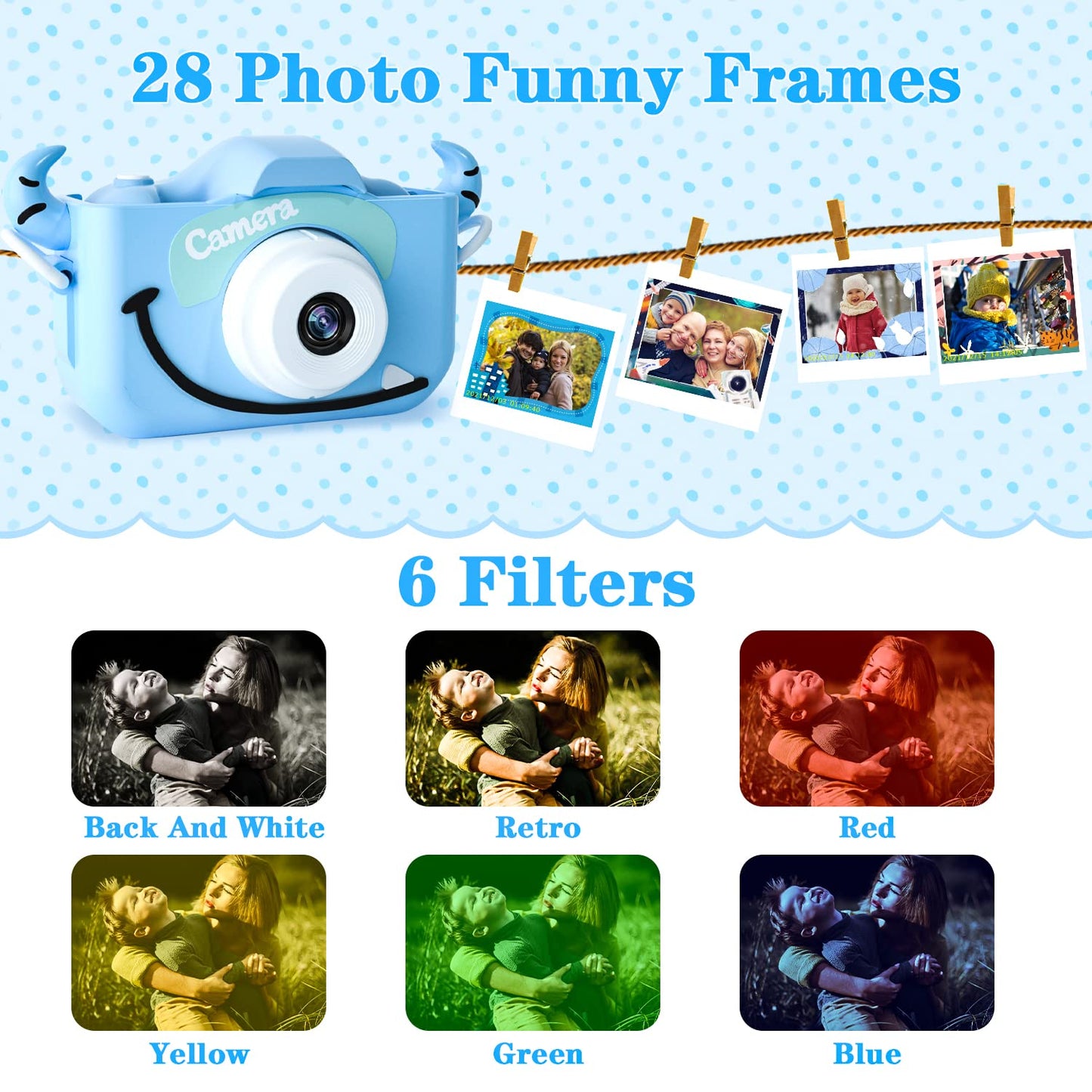 CIMELR Kids Camera Toys for 3 4 5 6 7 8 9 10 11 12 Years Old Boys/Girls, Kids Digital Camera for Toddler with Video, Birthday Festival for Kids