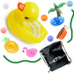 KUCDBUN Pool Float Set for Dogs - Raft With Collapsible Bowl, Non-Toxic Water Toys for Small Dogs, Puppies and Doggies, Yellow Duck