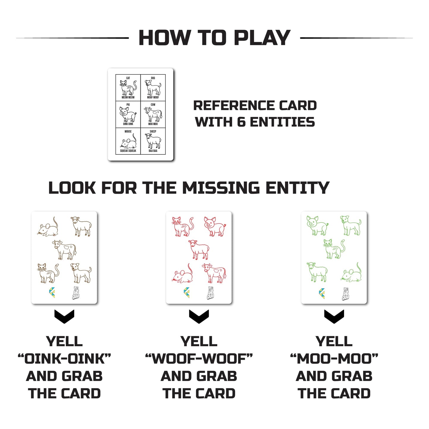 Feltango Yell and Grab, Card Games for Kids