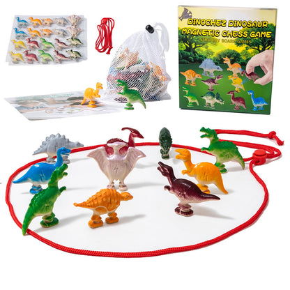 Magnetic Chess Game with Stones, Magnet Chess Game with String, Dinosaur Magnetic Rock Games, Magnet Rope Game, Magnetic Strategy Games for Family