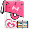 4 Pockets Trading Card Binder, 400 Card Holders with 50 Removable Sleeves, Portable Card Binder Album with zipper, Card holder Book for Game, Sport
