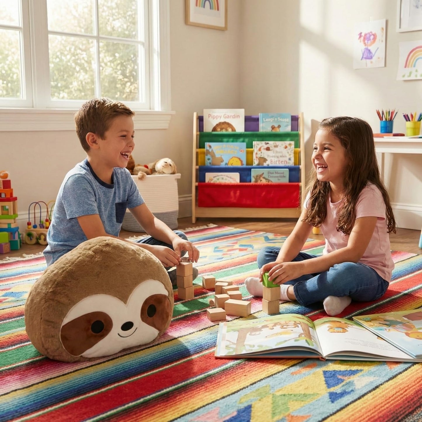 16" Kawaii Sloth Plush Pillow