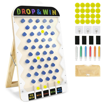 Zhenx Prize Drop Disc Game Wood, Extra Large Prize Drop Board 27.8" x 15.9", Wood Disc Drop Games for Parties, Trade Show Booth and Carnival Game