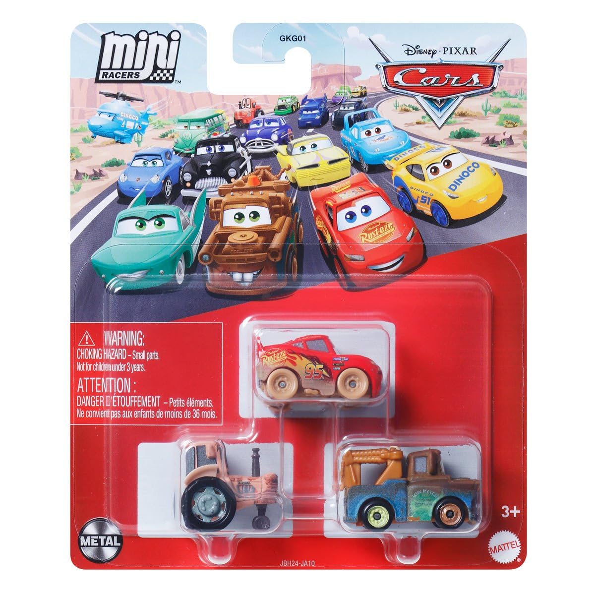Mattel Disney Pixar Cars Mini Racers Goin' Tractor Trippin' 3-Pack, Includes Tractor, Muddy Lightning McQueen and Mater Diecast Cars