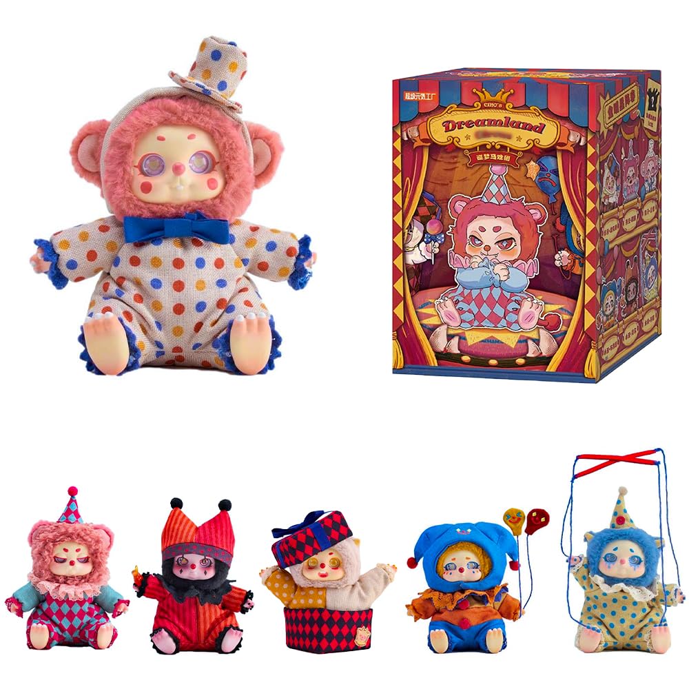 niannyyhouse Plush Blind Box Figures, 6.3inch Movable Joint Collectible Toys, Mystery Doll Blind Box (Single Box)