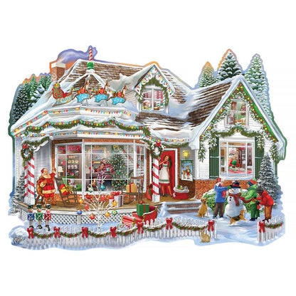 Bits and Pieces - 750 Piece Jigsaw Puzzle for Adults - Christmas Call to Dinner' - Shaped Xmas Jigsaw Puzzle by Bigelow Illustrations, Completed