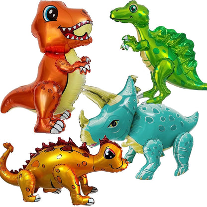 Giant 3D Dinosaur Balloon for Birthday Party Decorations, Cute Self Standing Dino Balloons, Aluminium Foil Balloons for Birthday Party Supplies Decor