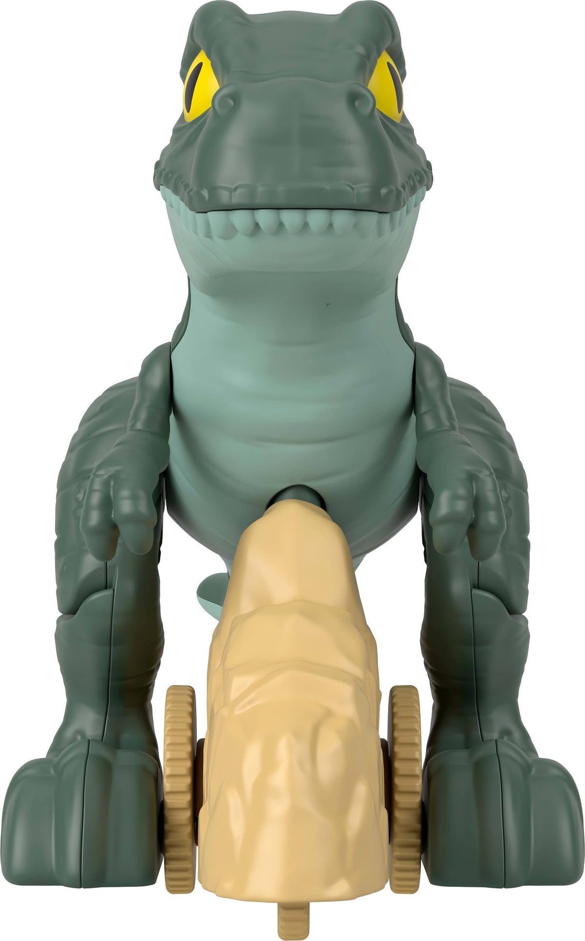 Fisher-Price Imaginext Jurassic World Dinosaur, Tyrannosaurus Rex Push-Toy with Rolling Wheels & Wiggling Motion, 5.5-inch Tall T. rex