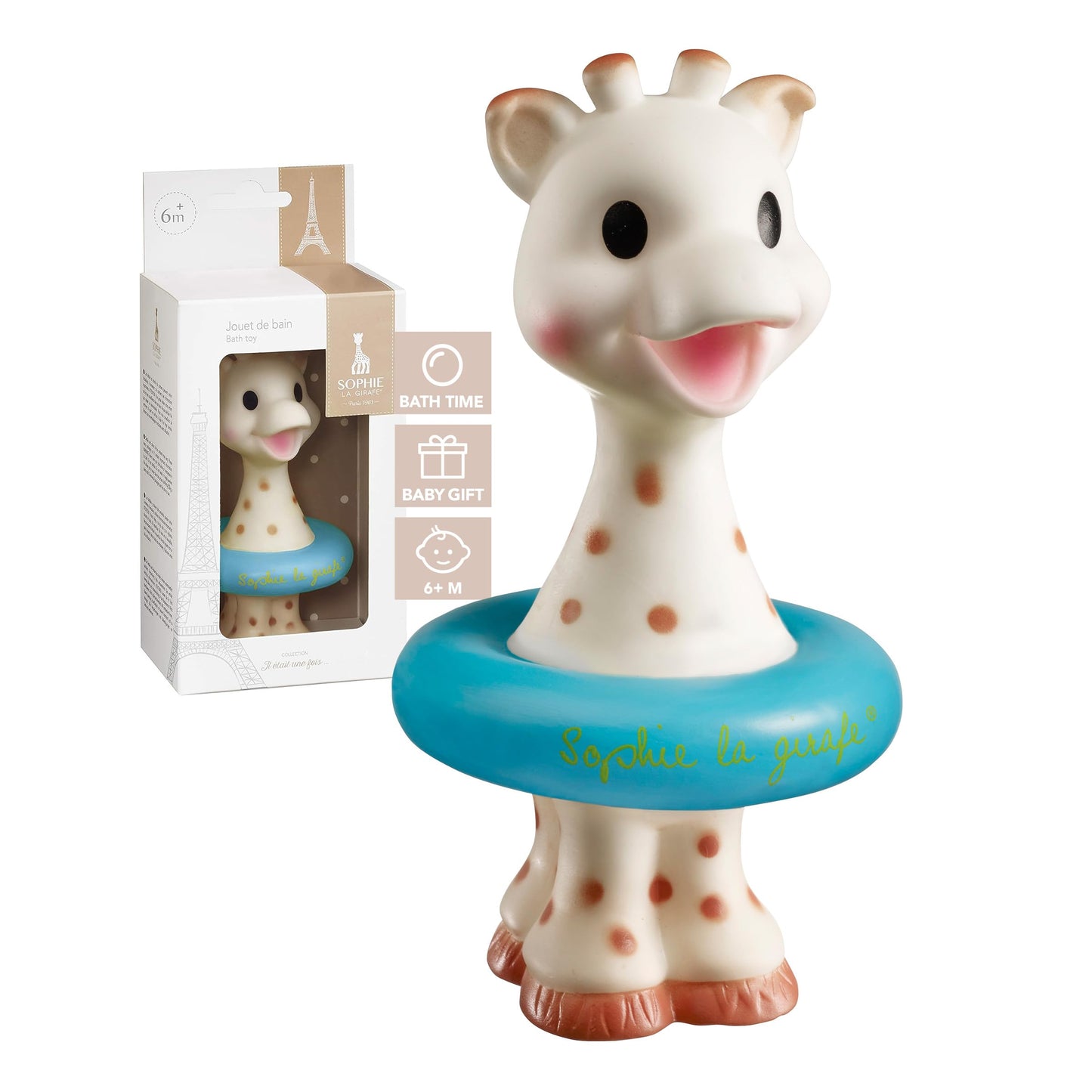 Sophie la girafe Bath Toy, Floating Spray Water Toy for Babies and Toddlers, Easy Grip Sensory Bath Toy, Colors May Vary, 6+ Months
